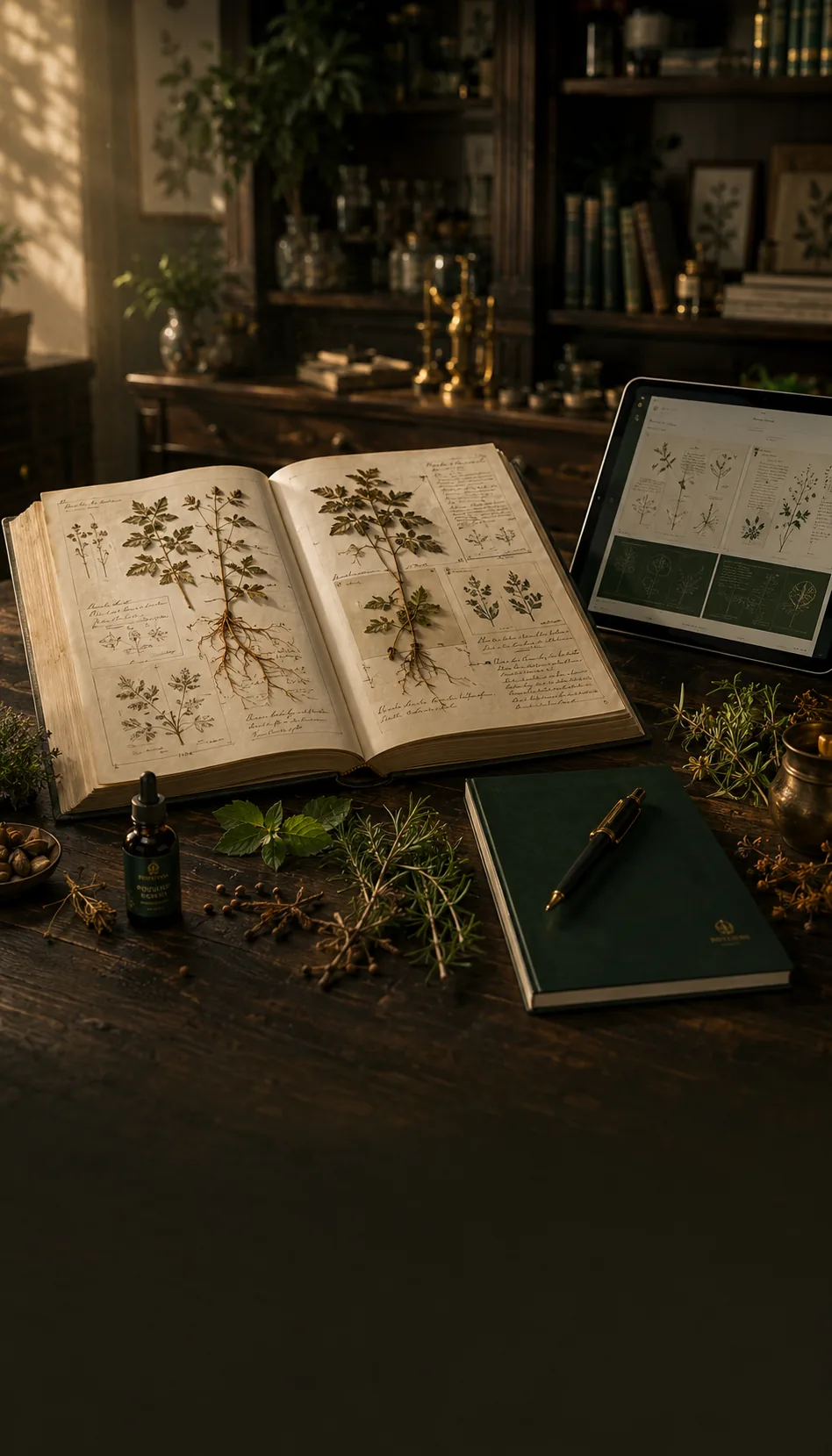 Otevřený herbář a tablet znalostního centra PENTARIVA